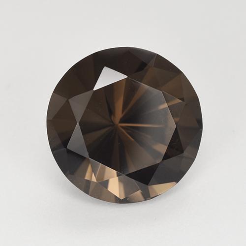 4.96克拉天然棕色烟晶，圆形切割，11.69毫米，VVS
