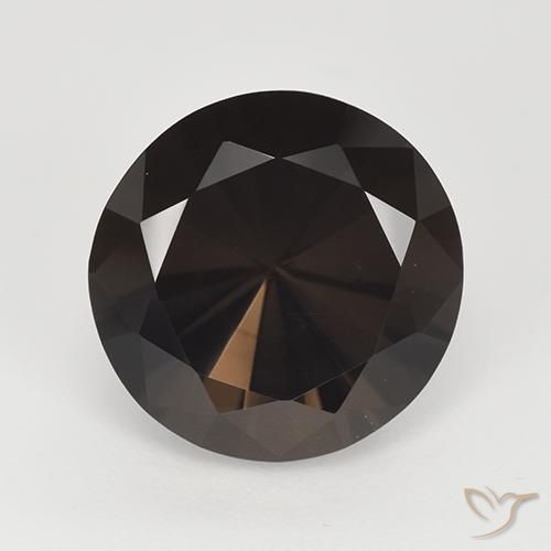 7.10ct 天然 深巧克力棕 烟晶, 圆形的, VVS