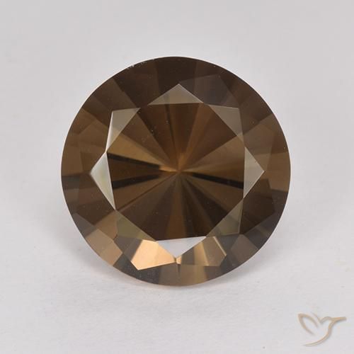 4.89ct 天然 中褐色 烟晶, 圆形的, VVS