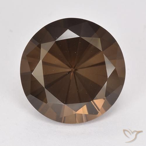 6.74ct 天然 山核桃棕 烟晶, 圆形的, VVS