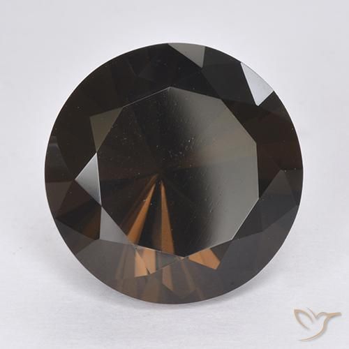 11.87ct 天然 深巧克力棕 烟晶, 圆形的, VVS-VS