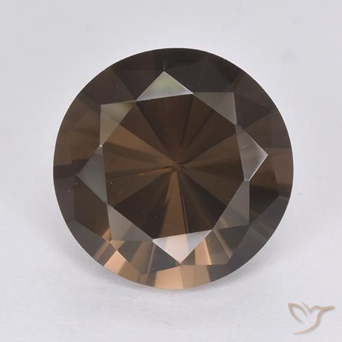 6.60ct 天然 暗棕色 烟晶, 圆形的, VVS-VS