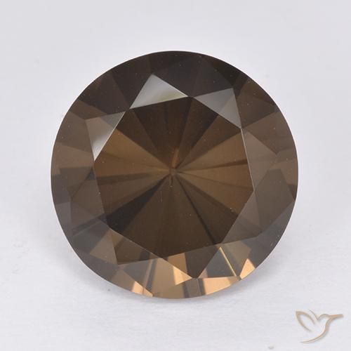 7.30ct 天然 暗棕色 烟晶, 圆形的, VVS-VS
