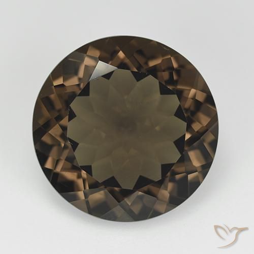 11.40ct 天然 中褐色 烟晶, 圆形的, VVS