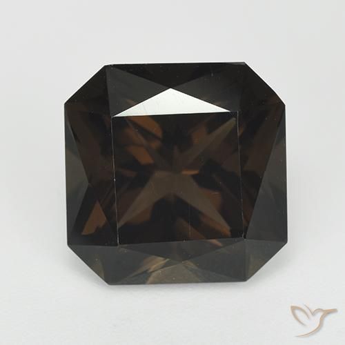 7.38ct 天然 巧克力棕 烟晶, 祖母绿式切割, VVS