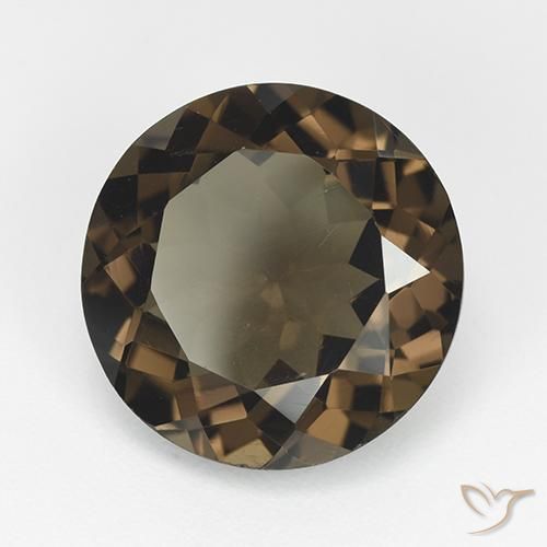 7.96克拉天然棕色烟晶，圆形切割，14.11毫米，VVS-VS