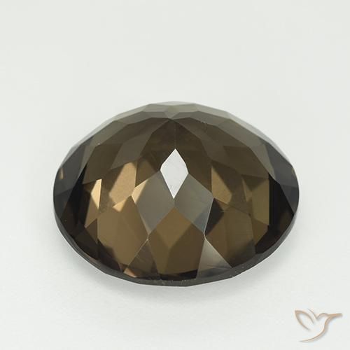 7.96克拉天然棕色烟晶，圆形切割，14.11毫米，VVS-VS