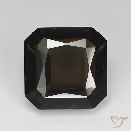 9.00ct 天然 巧克力棕 烟晶, 祖母绿式切割, VVS