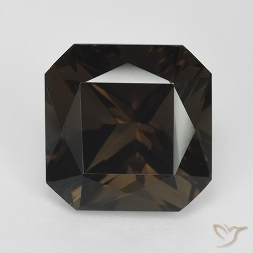11.02ct 天然 巧克力棕 烟晶, 祖母绿式切割, VVS