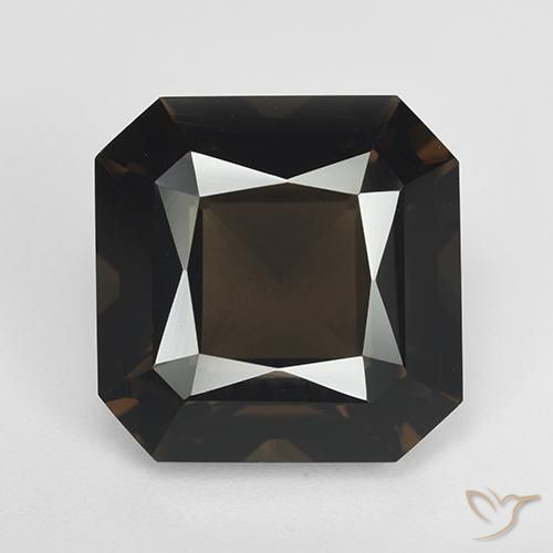 12.19ct 天然 中褐色 烟晶, 祖母绿式切割, VVS