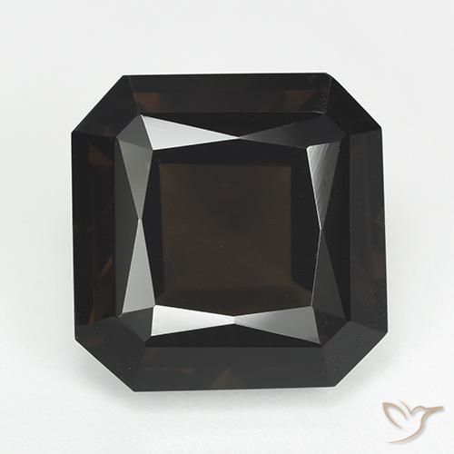 14.30ct 天然 暗棕色 烟晶, 祖母绿式切割, VVS