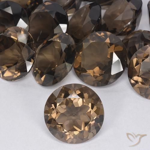 10.19ct 天然 暖棕 烟晶, 圆形的, VVS-VS