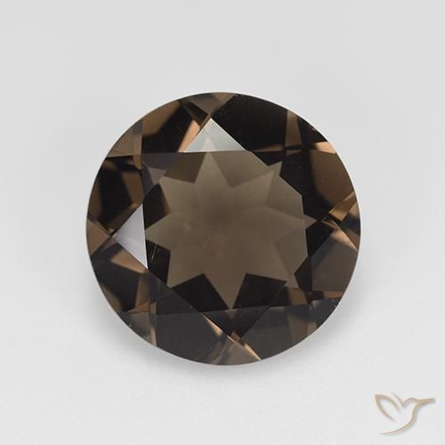 7.63ct 天然 中褐色 烟晶, 圆形的, VVS-VS
