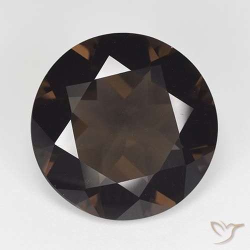 11.69ct 天然 巧克力棕 烟晶, 圆形的, VVS-VS