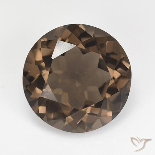 12.70ct 天然 巧克力棕 烟晶, 圆形的, VVS-VS