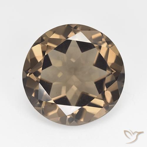 11.84ct 天然 胡桃棕 烟晶, 圆形的, VVS-VS