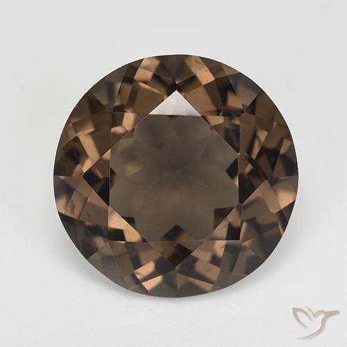 12.54ct 天然 暖棕 烟晶, 圆形的, VS