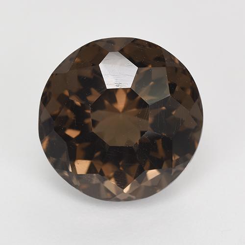 5.28克拉天然棕色烟晶，圆形切割，10.92毫米，VVS-VS