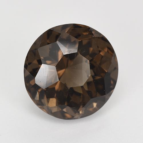 5.28克拉天然棕色烟晶，圆形切割，10.92毫米，VVS-VS