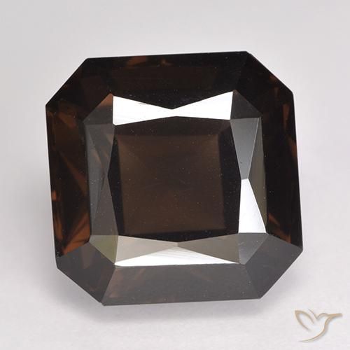 9.51ct 天然 巧克力棕 烟晶, 祖母绿式切割, VVS-VS