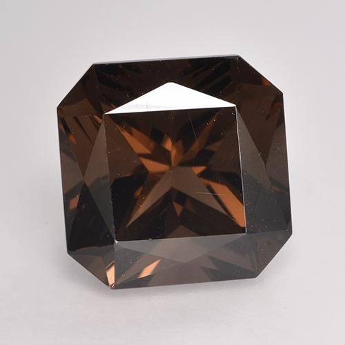 7.64克拉天然棕色烟晶，祖母绿式切割，11.9×11.9毫米，VVS-VS