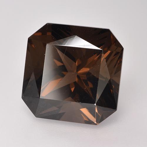 7.64克拉天然棕色烟晶，祖母绿式切割，11.9×11.9毫米，VVS-VS