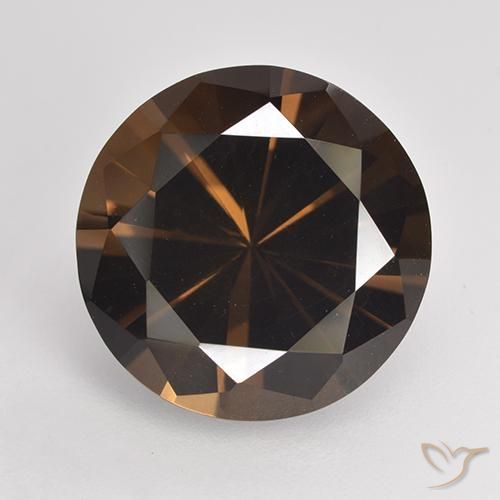 6.79ct 天然 暗棕色 烟晶, 圆形的, VVS-VS