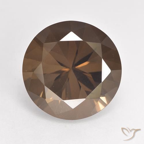 6.40ct 天然 山核桃棕 烟晶, 圆形的, VVS-VS
