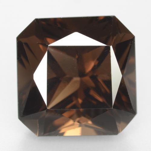 10.00克拉天然棕色烟晶，祖母绿式切割，12.9×12.9毫米，VVS