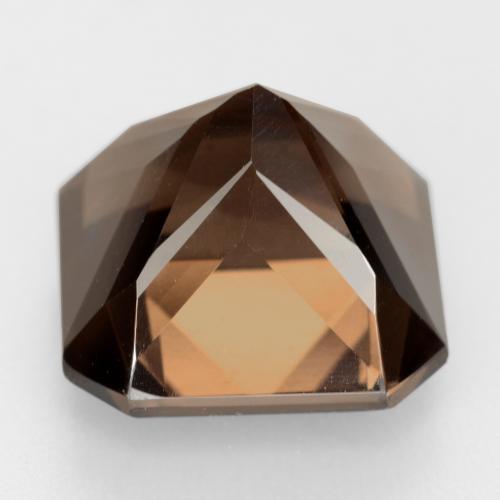 10.00克拉天然棕色烟晶，祖母绿式切割，12.9×12.9毫米，VVS