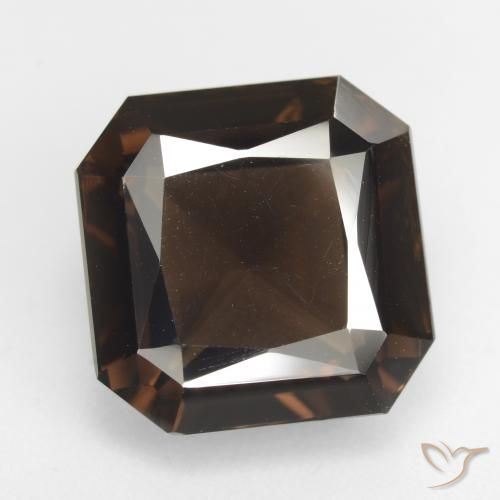 12.94ct 天然 暗棕色 烟晶, 祖母绿式切割, VVS