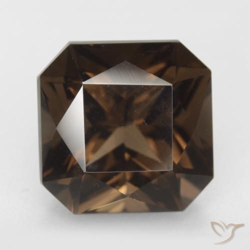 7.49ct 天然 暗棕色 烟晶, 祖母绿式切割, VVS-VS