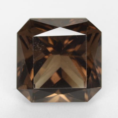 10.19克拉天然棕色烟晶，祖母绿式切割，13×13毫米，VVS-VS