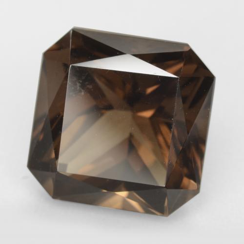 10.19克拉天然棕色烟晶，祖母绿式切割，13×13毫米，VVS-VS
