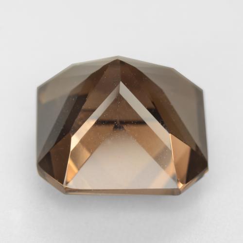10.19克拉天然棕色烟晶，祖母绿式切割，13×13毫米，VVS-VS