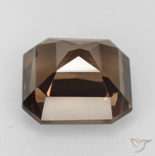 6.53克拉天然棕色烟晶，祖母绿式切割，11.5×11.4毫米，VVS