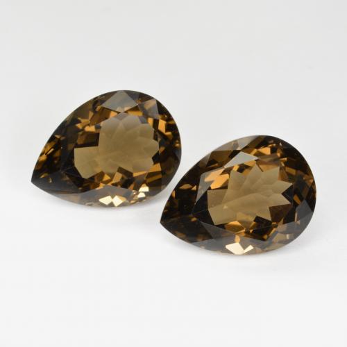 13.45天然棕色烟晶，梨形，15.1×11.1毫米，VVS