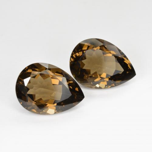 13.45天然棕色烟晶，梨形，15.1×11.1毫米，VVS