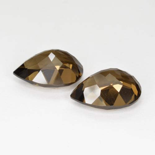 13.45天然棕色烟晶，梨形，15.1×11.1毫米，VVS