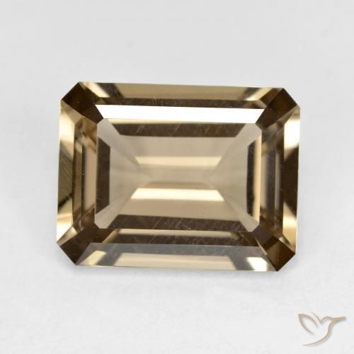 5.56ct 天然 中浅棕色 烟晶, 祖母绿式切割, VVS-VS