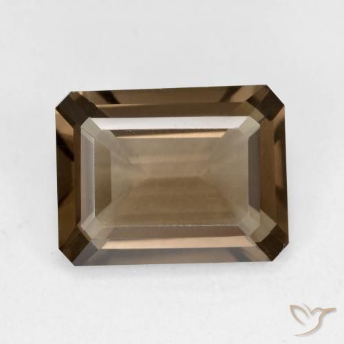 5.53ct 天然 浅棕色 烟晶, 祖母绿式切割, VVS-VS