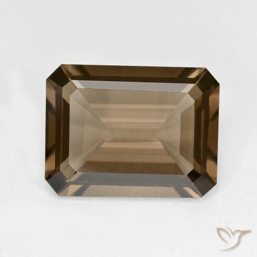 5.33ct 天然 淡摩卡 烟晶, 祖母绿式切割, VVS-VS