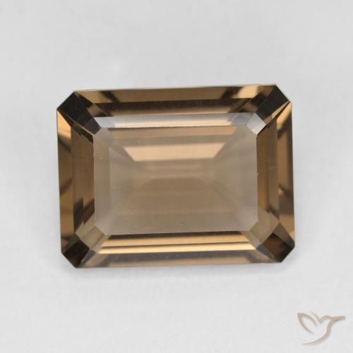 5.27ct 天然 暖棕 烟晶, 祖母绿式切割, VVS-VS