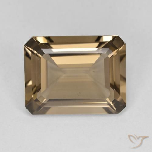 5.51ct 天然 中浅棕色 烟晶, 祖母绿式切割, VVS-VS