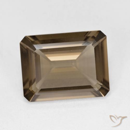 5.20ct 天然 浅棕色 烟晶, 祖母绿式切割, VVS-VS