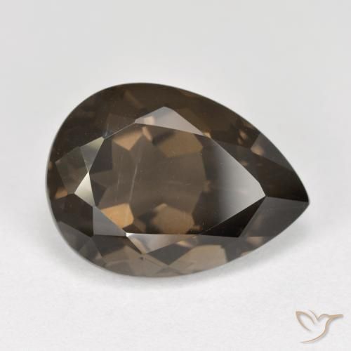 6.95ct 天然 巧克力棕 烟晶, 梨形, VS