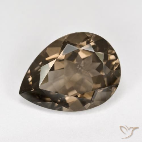 6.19ct 天然 暖棕 烟晶, 梨形, VVS-VS