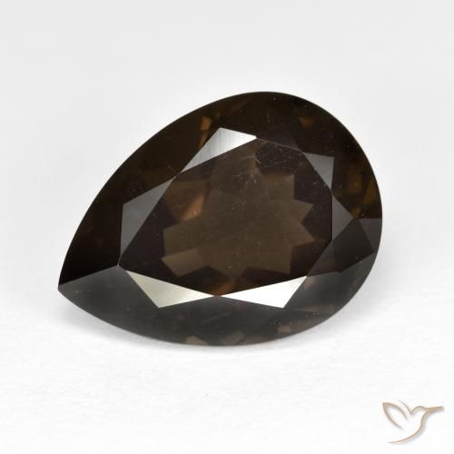 6.21ct 天然 巧克力棕 烟晶, 梨形, VVS-VS