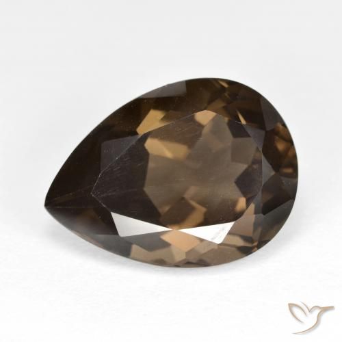 6.51ct 天然 巧克力棕 烟晶, 梨形, VVS-VS