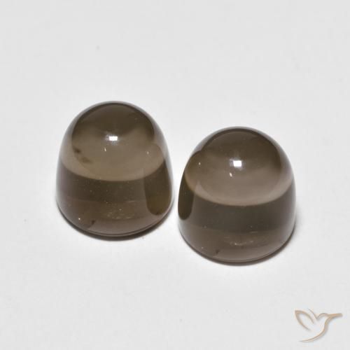 7.95ctw 天然 暗棕色 烟晶, 圆形的, 透明